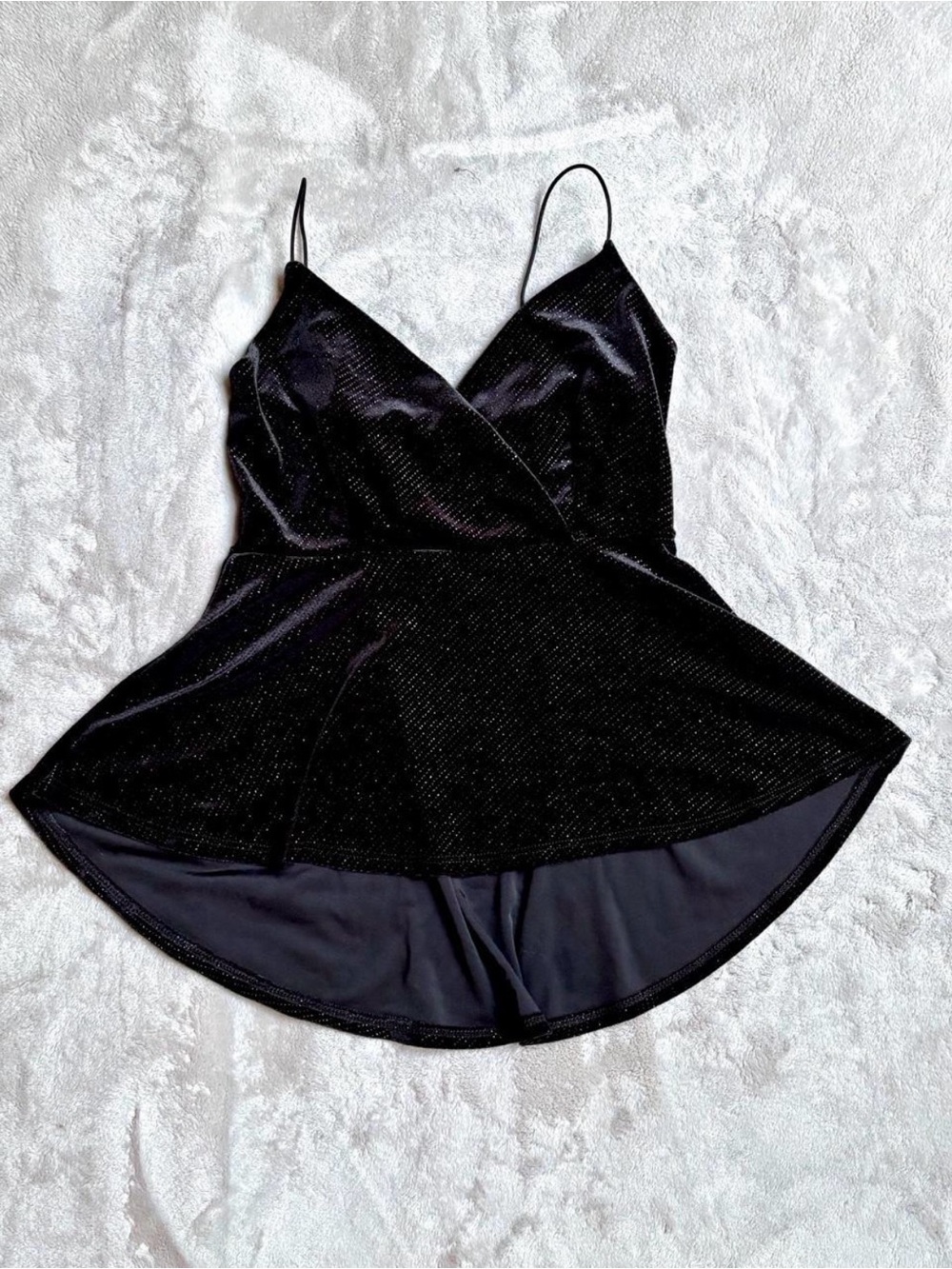 Chocolate Black Sparkle Wrap Cami Chemise